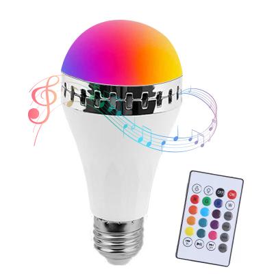 China Residential Smart Boat App Remote Control Drop Music Color Changing Led Bulb Light RGB White 6W E27 Music Led Bulb for sale