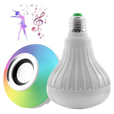 China Modern Multi Color Smart LED Music Light Bulb Dimmable With Audio Speaker And Remote Control Music Sync RGB Color Changing Light Bulb for sale