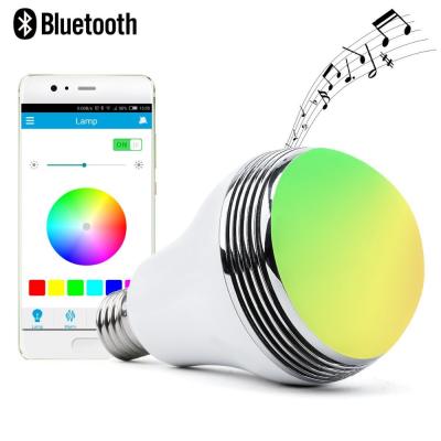 China Good Warehouse Quality 6W Smart APP Controlled Multicolor LED Lighting Element Audio Remote Control Speaker RGBW Color Changing LED Blub for sale