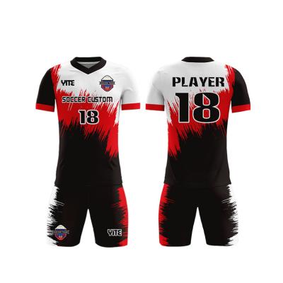 China 2021 Quick-drying new style custom sport wear sublimated cheap football jerseys soccer jersey set for sale