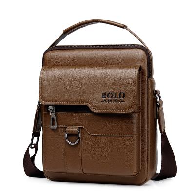 China Retro Water Resistant Men's Bag Solid Color Single Shoulder Messenger Bag Leisure Backpack Fashion Travel Key Chain Bag for sale