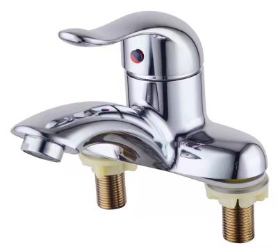 China Metered Faucets Quick Open Shendas Plastic Two-Way Basin Faucet On Counter Hot And Cold Bathroom Faucet Double-hole Basin Basin Faucet for sale