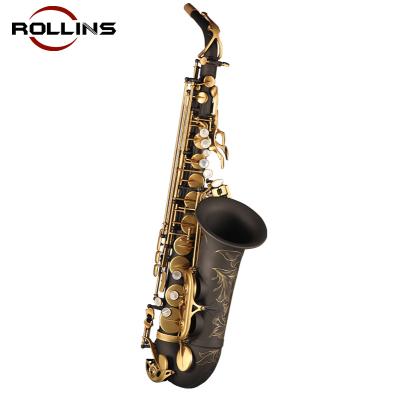 China Gold Lacquer Professional Black Key Alto Saxophone Nickel Plate Body Gold Lacquer KSA-D708 for sale