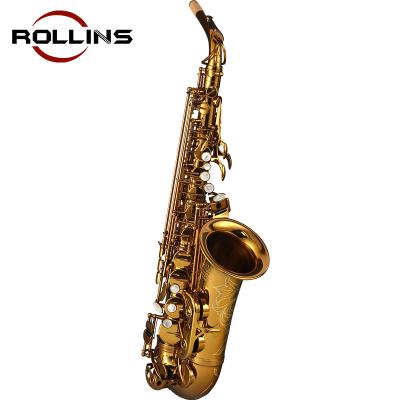 China Gold Lacquer Musical Instruments F# eb Head Alto Saxophone RSA-9902 High Gold Lacquer for sale