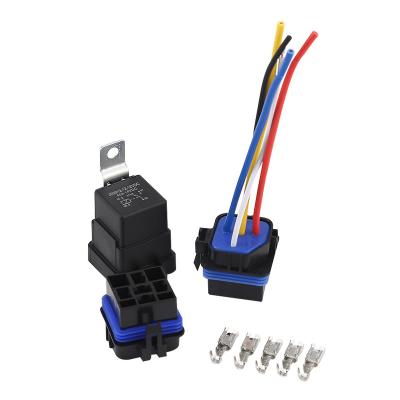 China Car relay electromagnetic integrated40AFully waterproof integrated waterproof cable socket sealed hook vehicle male/female connector for sale