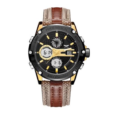 China Large trade station independent men's quartz watch with date dial fashion outdoor vibrato brand new design automatic multi-function dual watch display for sale