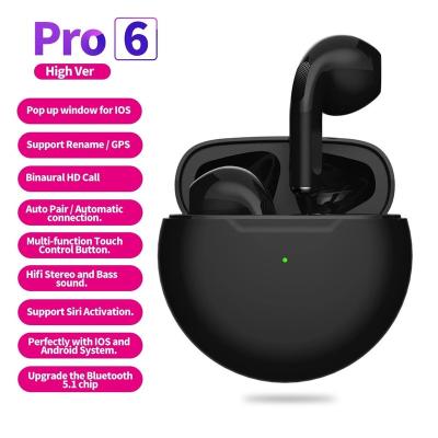 China Perfect Sound Factory Original Tws Earphone Wholesale In-Ear Wireless Earbuds Blue Tooth Ordered Wireless Earbuds TWS pro 6 for sale