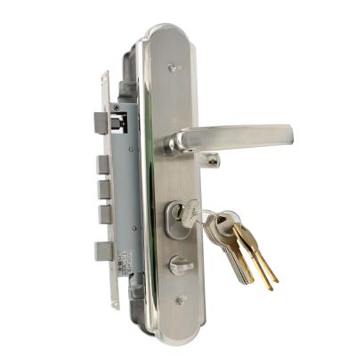 China New Stylish Stainless Steel304 SUS304 Satin Security Door Lock With 68 Lock Cylinder for sale