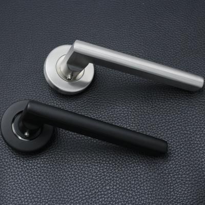 China Stylish Modern Europe Standard 304 Stainless Steel Matte Black Door Handle for sale