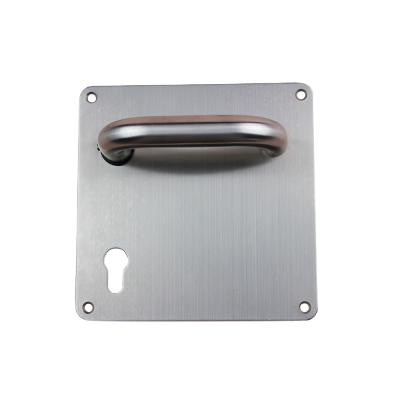 China Modern Tubular Type Stainless Steel Material Door Lever Handle With Back Plate for sale