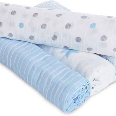 China Antistatic Printing Gift Qualified Baby Single Dyed Super Soft Muslin Wraps Blankets Bamboo And Cotton for sale