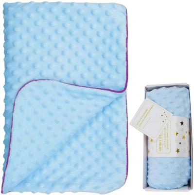 China Anti-Static 100% Polyester OEKO Certificated Classic Simple Fur Touch Design Baby Minky Blankets Dot for sale