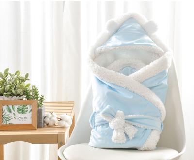 China Breathable High Quality Super Soft Fleece Quilted Newborn Baby Wrap Covering For Winter for sale