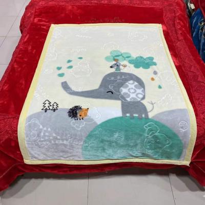 China PORTABLE factory wholesale promote price super soft 100% polyester fleeces baby raschel blanket for sale