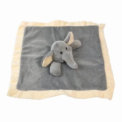 China PORTABLE Elephant Animals Square Stuffed Polyester 100% Newborn Animal Safety Blanket For Baby for sale