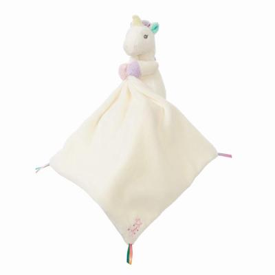 China Unicorn Solid Animals Knitted Safety PORTABLE Qualified White Brushed Polyester Baby Blanket for sale