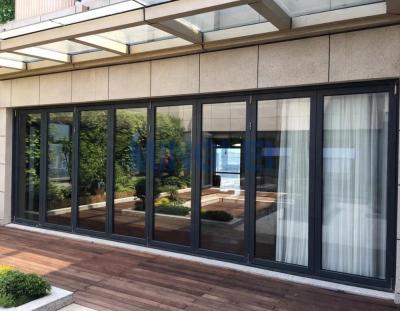 China Heat Insulation Exterior Aluminum Patio Accordion Folding Glass Doors for sale