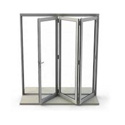 China Heat Insulation Big Sight Glass Doors Double Folding Aluminum Patio Door for sale