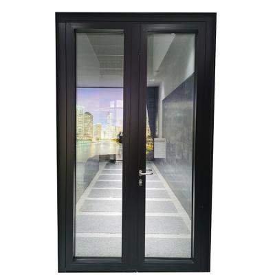 China China Factory Windproof Thermal Break Aluminum Triple Passive House Door Glass Pane Doors Passive Casement Door for sale