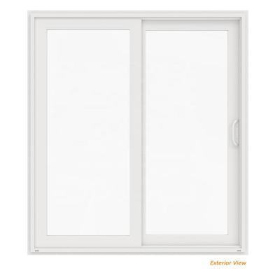 China Windproof American Balcony 96 x 80 PVC Vinyl Plastic Exterior Double Glazed Sliding Patio Doors for sale