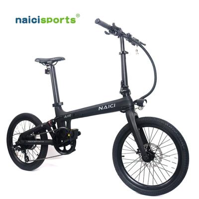 China Naicisports X2 carbon fiber folding ebike 36V folding ebike 250W electric bicycle light for sale