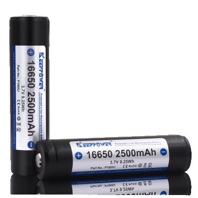 China Machine- KeepPower 16650 2500mAh Protected Rechargeable Li-ion Battery P1665J for sale