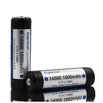 China Machine- KeepPower 14500 1000mAh Protected Rechargeable Li-ion Battery P1450C2 for sale