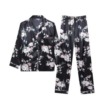 China Winter Women QUICK DRY Pajamas Set Designer Two Piece Pajama Winter/Ladies Satin Pajama Sets for sale