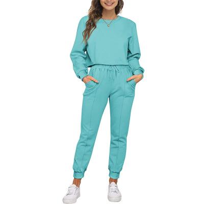 China 2022 High Quality Cotton Breathable Spandex Women's Two Piece Jogging Suit/Women's Winter Jogging Suits for sale