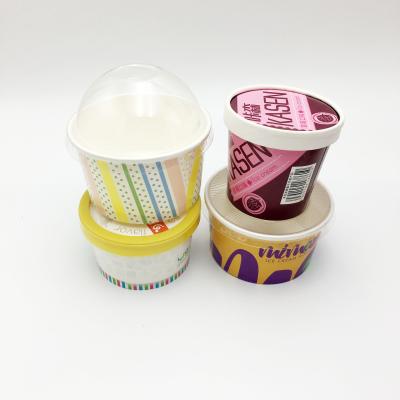 China 12 Oz Recyclable Custom Printed Disposable Ice Cream Cup Paper Lid / Cover for sale