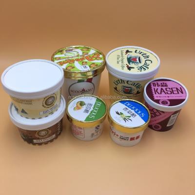 China 8oz Gelato Container Ice Cream Yogurt Disposable Edible Frozen Paper Cup for sale