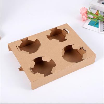 China 100% Eco-friendly Disposable Biodegradable Collapsible 2 Cups 4 Cup Holder Coffee Paper Packaging Cups for sale