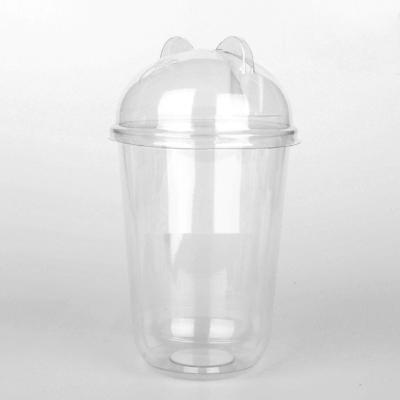 China Single Wall Custom Clear Disposable PP PET Plastic Bubble Tea U Shape Cup for sale