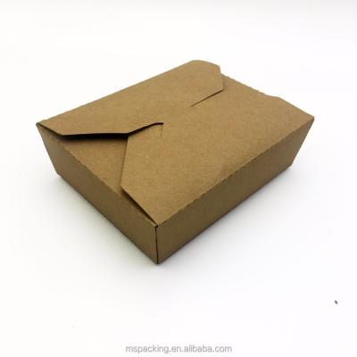 China Custom Printed Eco - Friendly Biodegradable Disposable Paper Food Box / Kraft Paper Food Packaging Delivery Box for sale