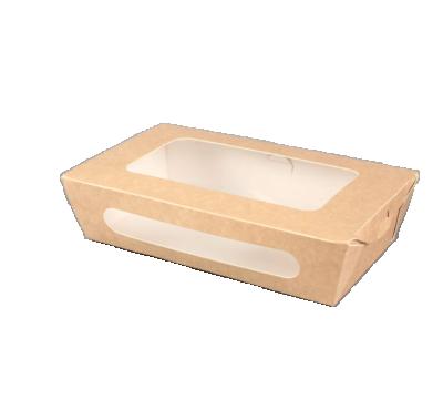 China Disposable Take Out Disposable 450ml 670ml 800ml 1070ml Pasta Noodle Fruit Vegetable Wrapping Paper Salad Packaging Box for sale