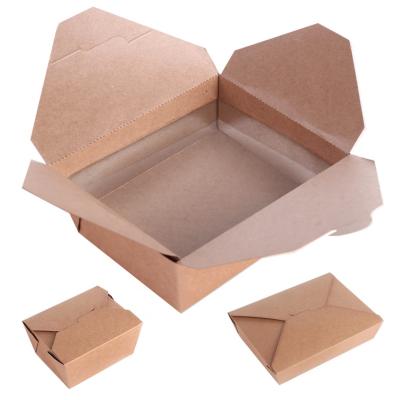 China Wholesale Disposable Brown Paper Box Cardboard Pasta Take Out Food Packaging for sale