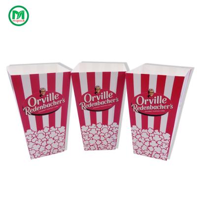 China Recyclable Custom Logo Printed Disposable Foldable Paper Popcorn Box 64oz 85oz for sale