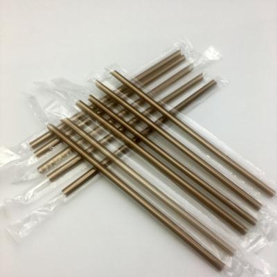 China Metallic Stocked 24cm Gold Boba Tea Disposable Straw for sale