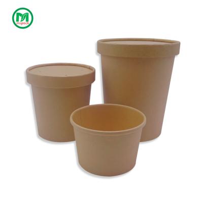 China Logo Take Away Packaging Kraft Recyclable Paper 16oz 26oz 32oz Custom Oatmeal Pasta? soup paper cup for sale