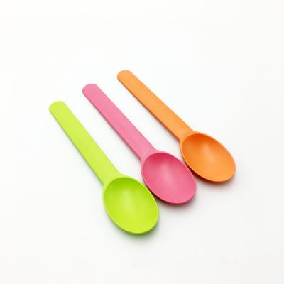 China Disposable Hot Selling Biodegradable Foil Shape Plastic Colorful Dessert Spoon Price for sale