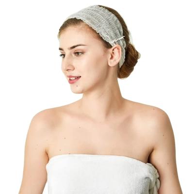 China Sporty 00 Count Disposable Headbands For Facials Spa Head Wraps Soft Nonwoven Individually Wrapped (White) for sale