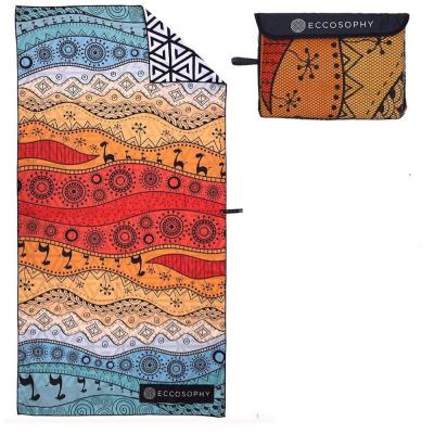 China High Quality Hypoallergenic Microfiber Beach Towel Double Sided Printed Suede Repurposed Quick Dry Beach Yoga Mat for sale