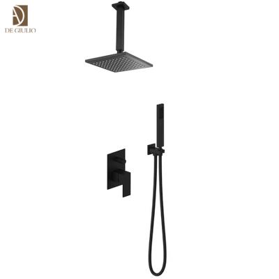 China Without Slide Bar New Model Double Functions Shower Faucet Sets Hidden Black Shower for sale