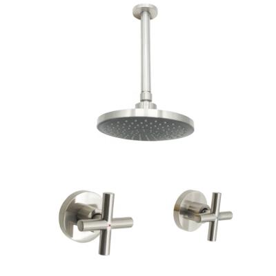 China Without Sliding Bar Brushed European Bathroom Shower Faucet Hidden One Way Shower Mixer for sale