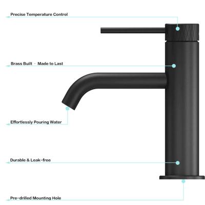 China Brass Metered Brass Basin Faucet Matt Black Deck Mount Countertop Faucets Bathroom Basin Faucet for sale