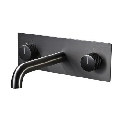 China High End Black Basin Mixer Tap Bathroom Faucets Wall Mount Metered Modern Desgin Faucet for sale