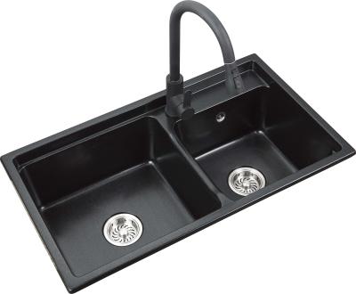 China Without Faucet Durable Black Scratch Resistance Stainless Steel Kitchen Sink Stainless Steel Sink for sale