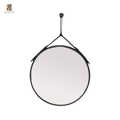 China Bright DG Bathroom Modern Novelty Around Wall Mounted Bath Mirror, Round Black SS 304 Steel Frame High End Vanity Mirror for sale