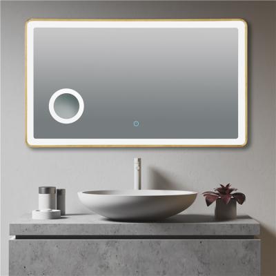 China Factory Price Wall Mounted Led Lighted Magnifying Backlit Lighted Magnifying Frameless Bath Vanity Makeup Mirror for sale