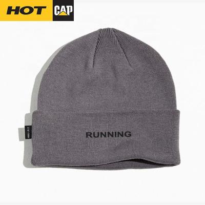 China 100% Acrylic COMMON Beanie Winter Hat Cap Customized Design For Men Warm Knit Beanie Running Beanie Hat for sale